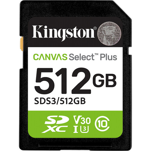 Kingston 512GB Canvas Select Plus UHS-I SDXC Memory Card