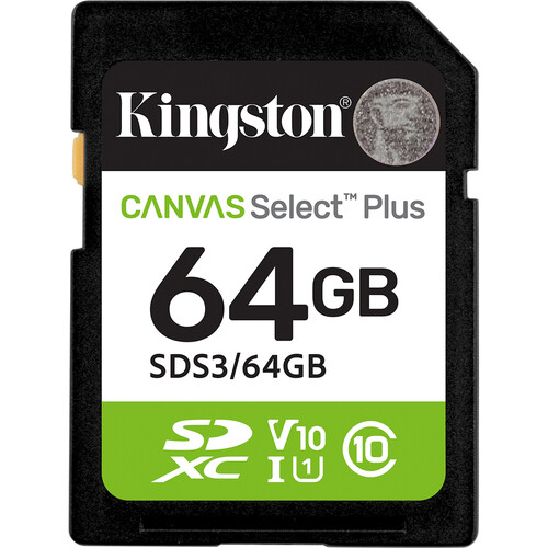 Kingston 64GB Canvas Select Plus UHS-I SDXC Memory Card