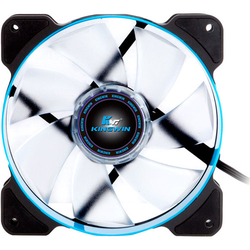 Kingwin PWM Long-Life Bearing Case Fan with Blue LED for XF Mobile Rack Series (4.7 x 4.7", Blue & Black, White Blades)
