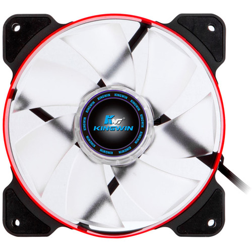 Kingwin PWM Long-Life Bearing Case Fan with Red LED for XF Mobile Rack Series (4.7 x 4.7", Red & Black, White Blades)
