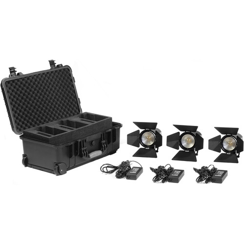 Kinotehnik Practilite 602 LED Bi-Color Fresnel 3-Light Kit with Case
