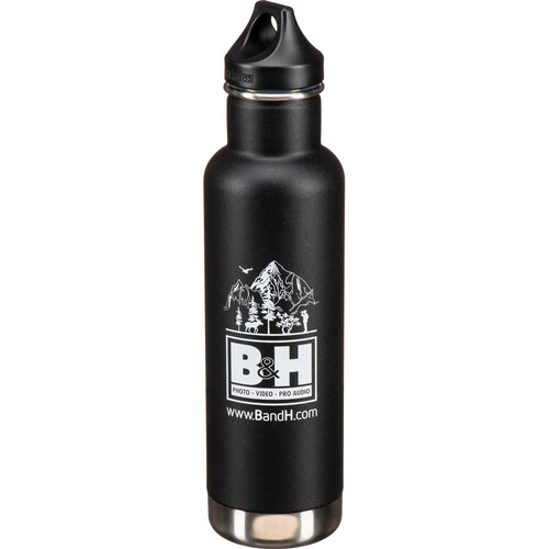 Klean Kanteen Insulated Classic Water Bottle with Loop Cap (20 oz, Matte Black)