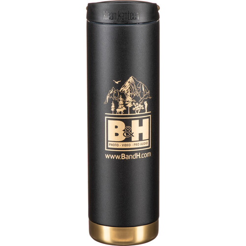 Klean Kanteen TKWide 20 oz Insulated Bottle with Cafe Cap (Matte Black Gold Base)