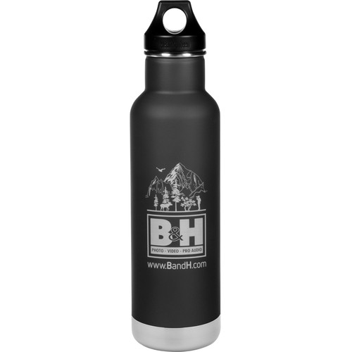 Klean Kanteen Vacuum 12- to 24-Hour Insulated Classic Water Bottle (20 fl oz, Shale Black w/ B&H Logo)