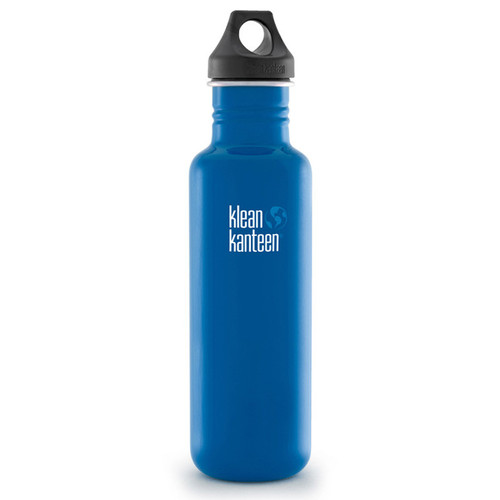 Klean Kanteen Classic Stainless Steel Water Bottle with Loop Cap (27 fl oz, Blue Planet)