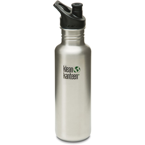Klean Kanteen Classic Stainless Steel Water Bottle with Sport Cap (27 fl oz, Brushed Stainless)