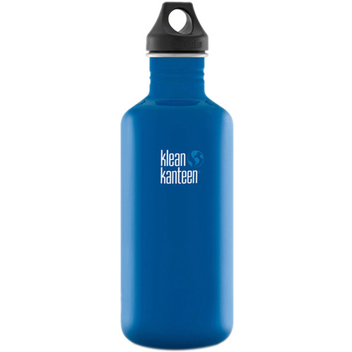 Klean Kanteen Classic Stainless Steel Water Bottle with Loop Cap (40 fl oz, Blue Planet)