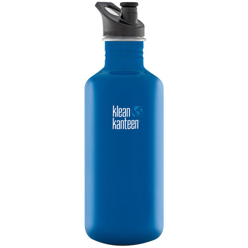 Klean Kanteen Classic Stainless Steel Water Bottle with Sport Cap (40 fl oz, Blue Planet)