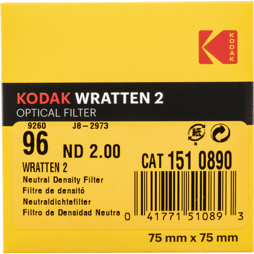 Kodak #96 Wratten 2 Optical Gel ND Filter (3 x 3", 6.6-Stop)