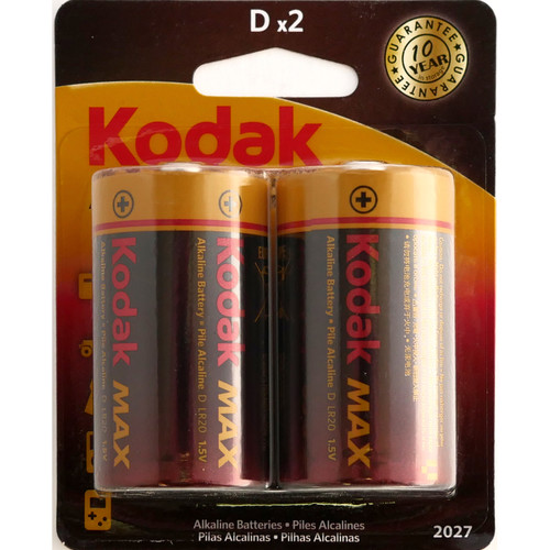 Kodak Max Alkaline D Battery (2-Pack)