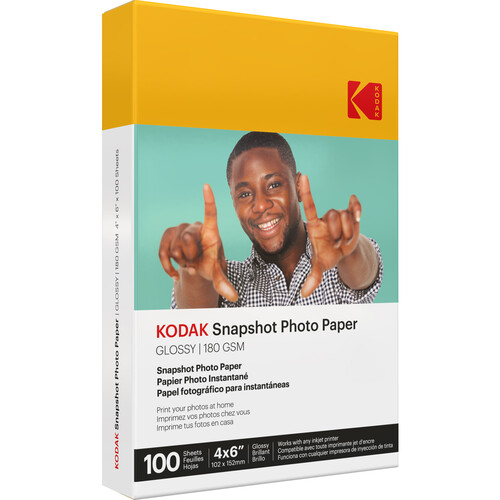 Kodak SNAPSHOT 180 gsm Glossy Photo Paper (4 x 6", 100 Sheets)
