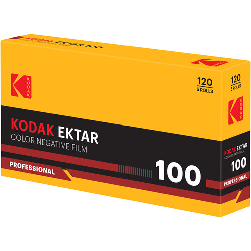 Kodak Professional Ektar 100 Color Negative Film (120 Roll Film, 5-Pack, Retro Packaging)