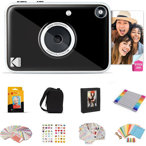 Kodak PRINTOMATIC+ 10MP Instant Digital Camera with Gift Bundle (Black)