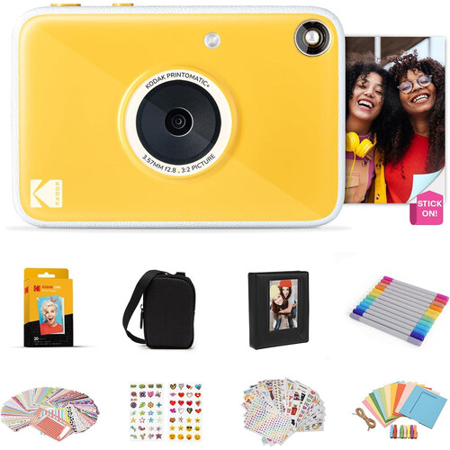 Kodak PRINTOMATIC+ 10MP Instant Digital Camera with Gift Bundle (Yellow)