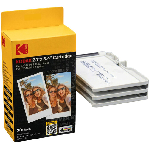 Kodak Ink and Paper Cartridge for Mini 2 and Mini Shot 2 Printers (3-Pack)
