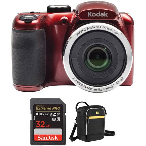 Kodak PIXPRO AZ252 Digital Camera Basic Kit (Red)