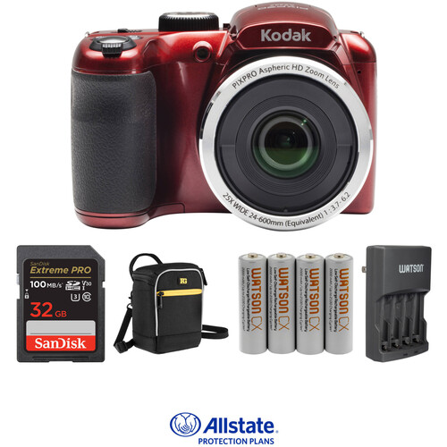 Kodak PIXPRO AZ252 Digital Camera Deluxe Kit (Red)