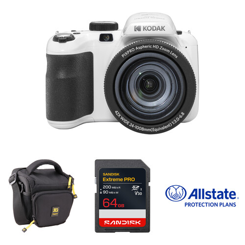 Kodak PIXPRO AZ425 Digital Camera with Protection & Storage Kit (White)