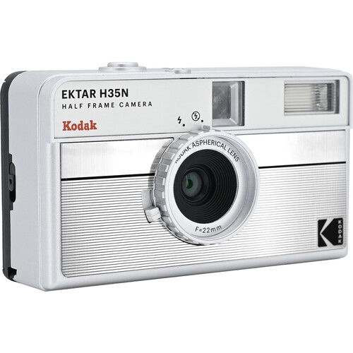 Kodak Ektar H35N Half-Frame Film Camera with Expired Ultramax Film (Striped Silver)