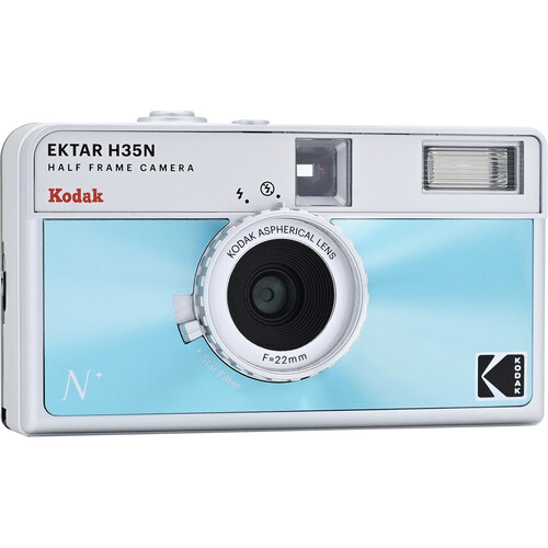 Kodak Ektar H35N Half-Frame Film Camera with Expired Ultramax Film (Glazed Blue)