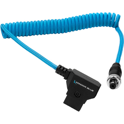 Kondor Blue Coiled D-Tap to Locking DC Barrel Power KB-DT-DC-L