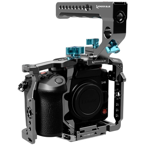 Kondor Blue Camera Cage with Top Handle for Panasonic Lumix GH6/GH7 (Space Gray)