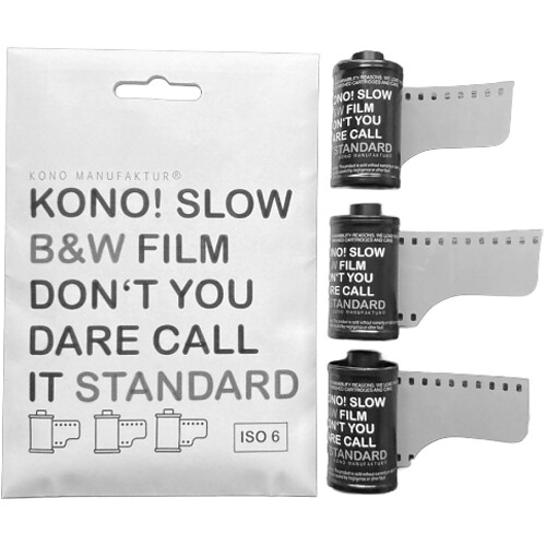 KONO Slow Black and White ISO 6 Film (35mm, 36 Exposures, 3-Pack, Expires 12/2026)