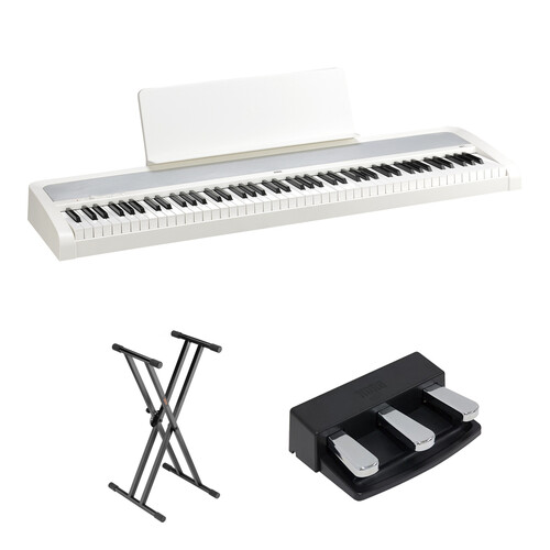 Korg B2+ 88-Key Digital Piano Kit with Bench and 3-Pedal Unit (White)