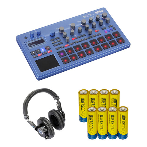 Korg Electribe Music Production Station Kit with Headphones and Batteries (Blue)