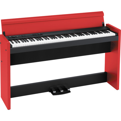 Korg LP-380 88-Key Digital Piano (Red/Black) LP380BKR B&H Photo