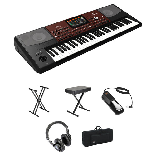 Korg Pa700 61-Key Pro Arranger Keyboard Kit with X-Stand, X-Bench, Pedal, Headphones, and Bag