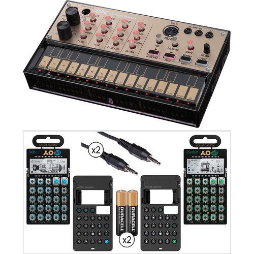 Korg Volca Keys Analog Synth with Teenage Engineering PO-12 Drum Synth, PO-14 Sub Bass Synth & Accessories