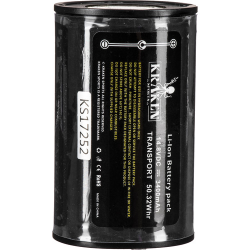 Kraken Sports Rechargeable Li-Ion Battery for Hydra 5000 Underwater Video Light (16.8V, 3400mAh)