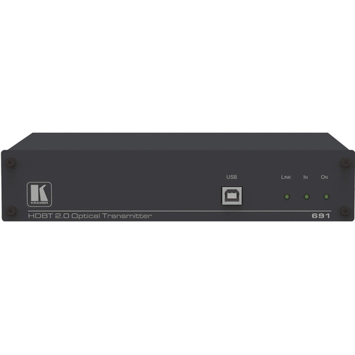 Kramer 4K60 4:2:0 HDMI Fiber Optic Transmitter with USB, Ethernet, RS-232, IR & Stereo Audio over HDBaseT
