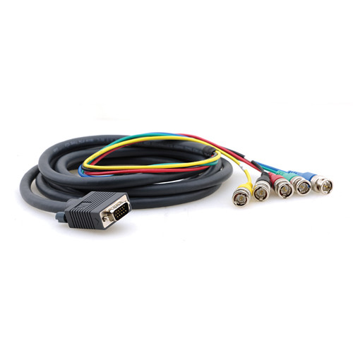 Kramer 15-Pin VGA Male to 5-BNC Male Breakout Cable (1')