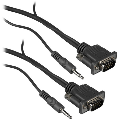 Kramer VGA Male with 3.5mm Stereo Audio Micro Cable (10')