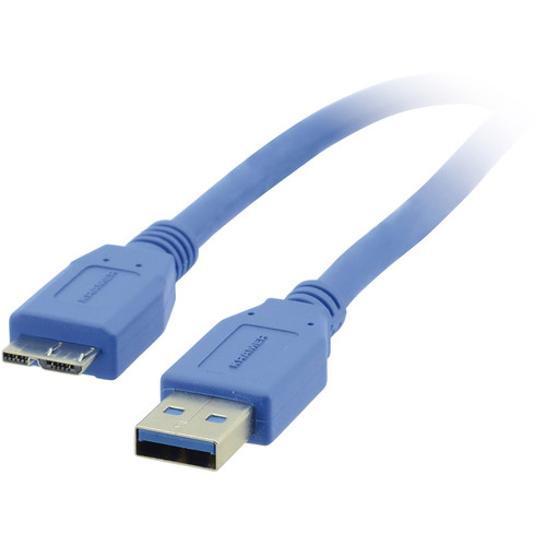 Kramer USB 3.0 Type-A Male to Micro-B Male Cable (6', Blue)