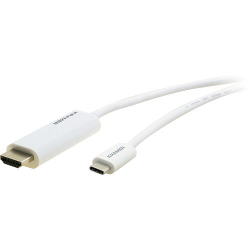 Kramer USB Type-C Male to HDMI Male Cable (White, 15')