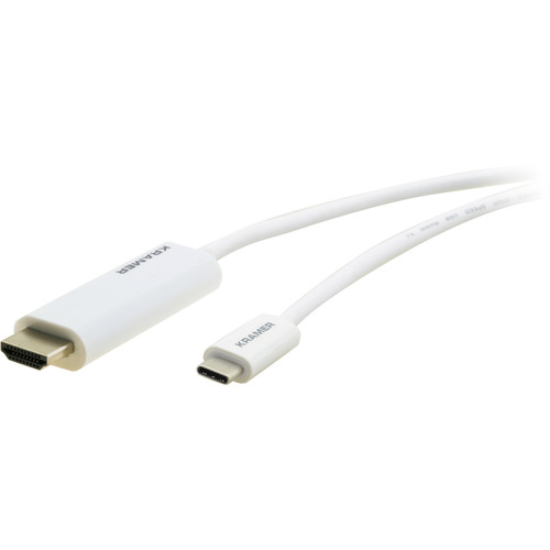 Kramer USB Type-C Male to HDMI Male Cable (White, 6')