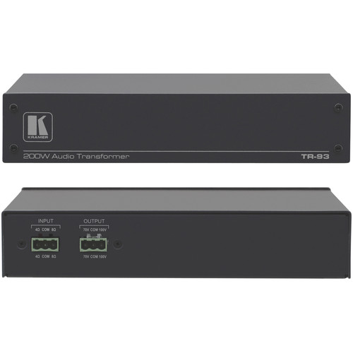 Kramer TR-93 Single-Channel 4 Ohms/8 Ohms Input to 70/100V Speaker Output Audio Transformer