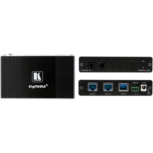 Kramer VS-21TS 2x1 Selector for Ethernet and HDBaseT Signals with PoE