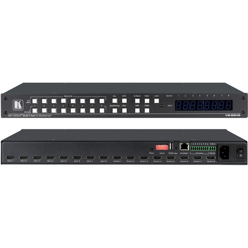 Kramer 8x8 4K HDR HDCP 2.2 Matrix Switcher with Digital Audio Routing