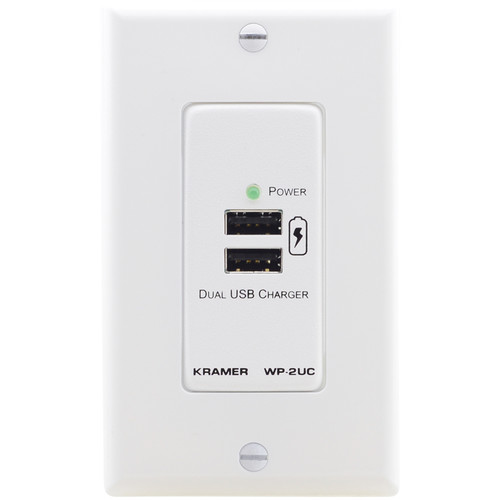 Kramer Dual USB Charger on Decora Wall Plate (2 x 5 VDC)