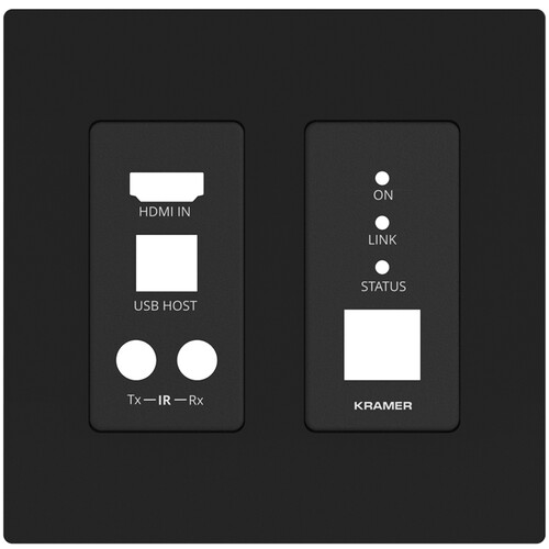 Kramer Frame and Faceplate Set for WP-EN6 Wall Plate (Black)
