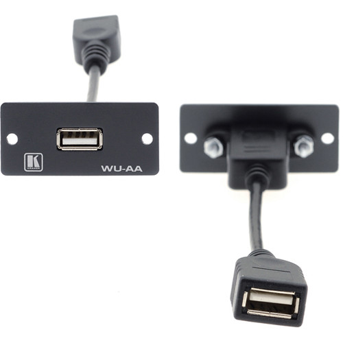 Kramer USB Pigtail Wall Plate Insert (Gray)