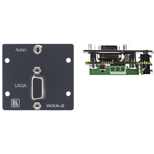 Kramer 15-Pin VGA & 3.5mm Plug to Terminal Block Wall Plate Insert (Gray)