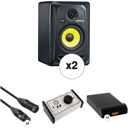KRK Rokit 5" Studio Monitors and Monitor Controller Kit (Black)
