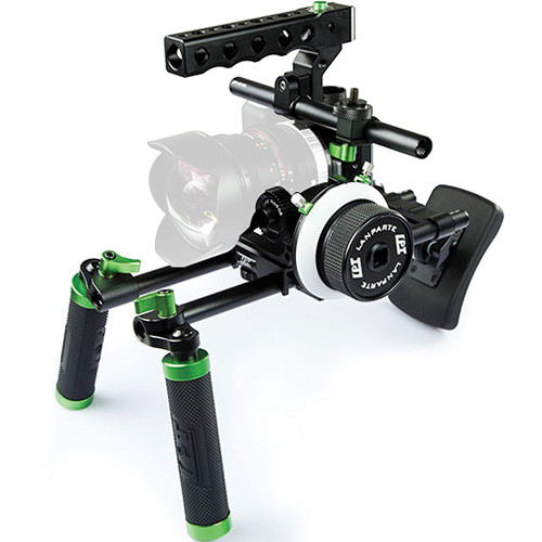 LanParte Blackmagic Pocket Cinema Camera Basic Handle Rig with Follow Focus