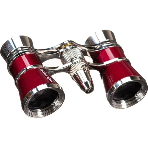 LaScala Optics 3x25 Aida Opera Glasses with Red Flashlight (Burgundy & Silver)
