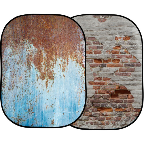 Manfrotto Urban Collapsible Background (Rusty Metal/Plaster Wall, 5 x 7')